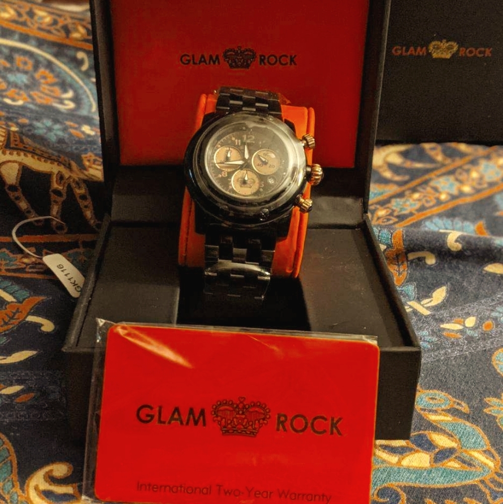GLAMROCK  MIAMI CHRONO BLACK WATCH